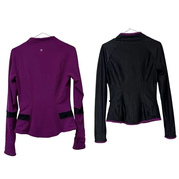 Lululemon Women’s Reversible Jacket 6 Find Your Bliss Black Purple Regal Plum - Picture 2 of 15